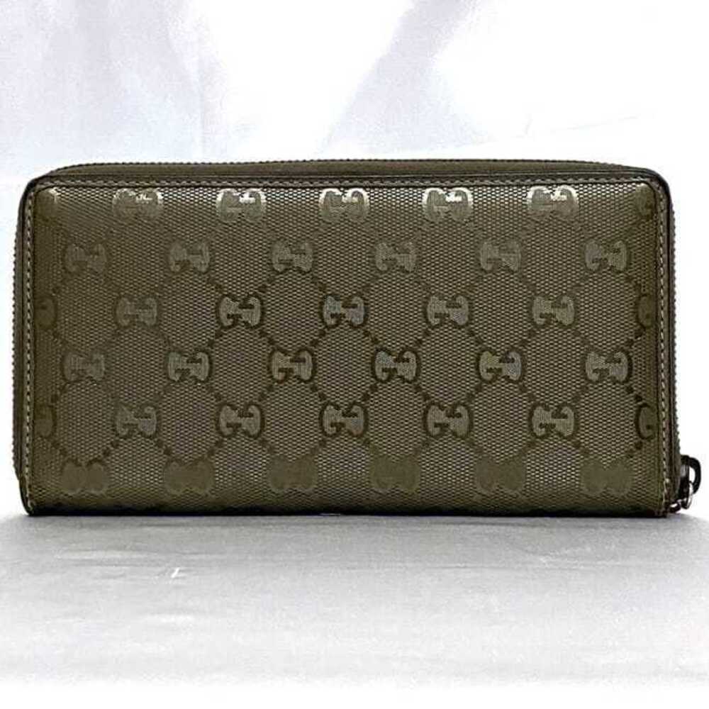 Gucci Round Zipper Long Wallet Metallic Gold Imprime Leather GG Charm - Picture 3 of 9